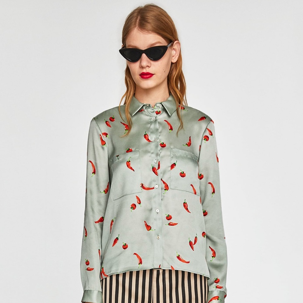 Chili Pepper Print Zara Shirt
